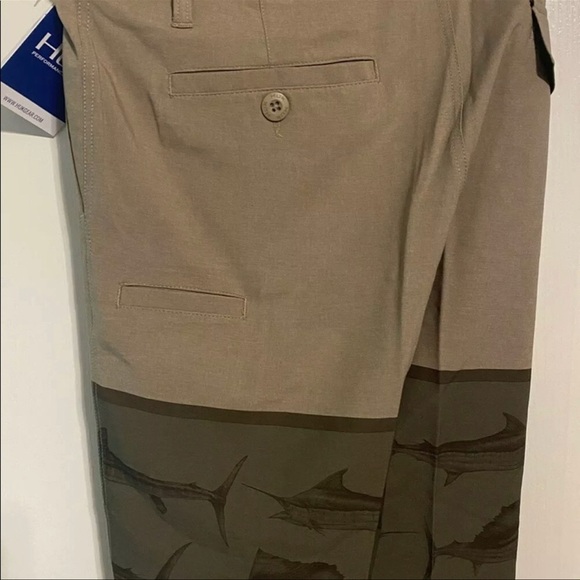 Huk Men's Fishing Shorts Size 32 Khaki Cargo Quick Dry Performance New‎ - Picture 4 of 6